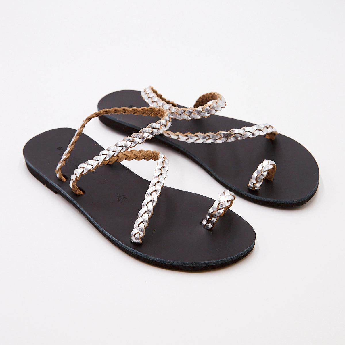 Olympia Braided Silver Sandal