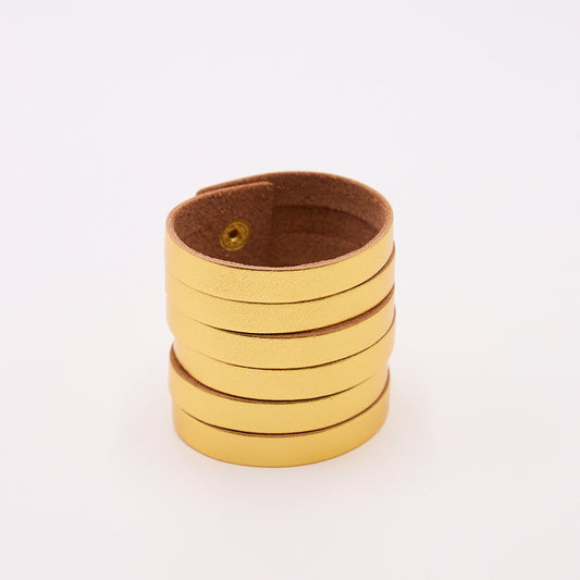 Electra Gold Leather Bracelet