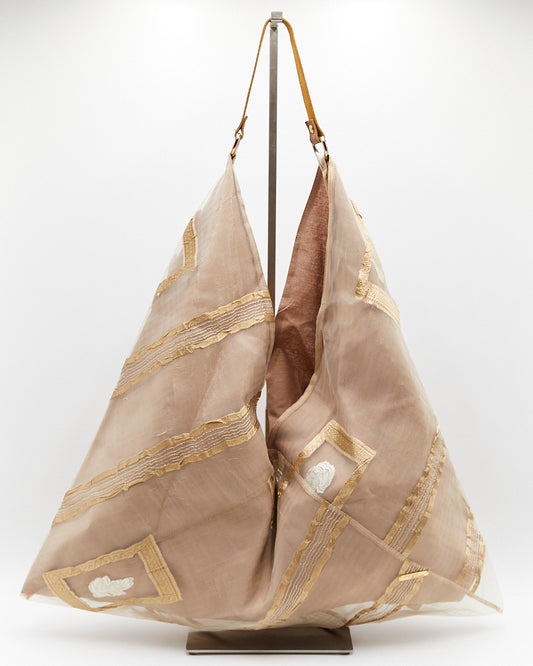 Beige/gold silk bag